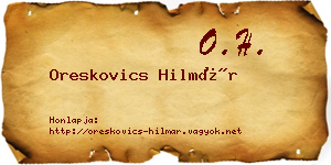 Oreskovics Hilmár névjegykártya